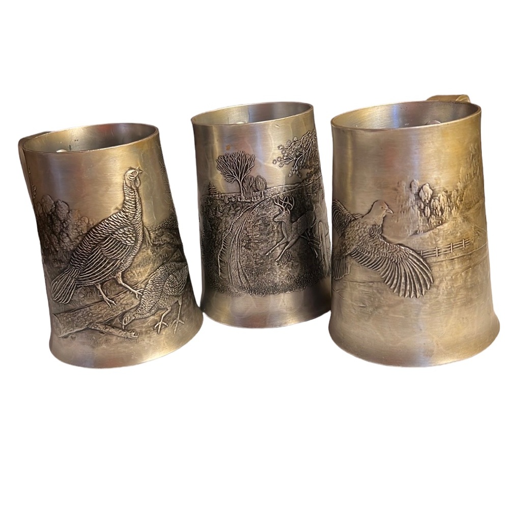 Vintage Wendell August Forge Stackpole beer mugs set